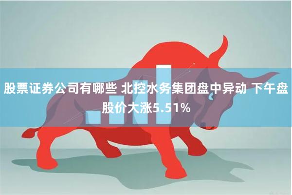 股票证券公司有哪些 北控水务集团盘中异动 下午盘股价大涨5.51%