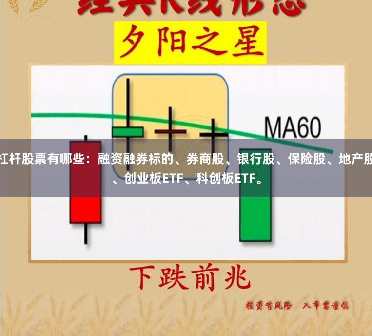 杠杆股票有哪些：融资融券标的、券商股、银行股、保险股、地产股、创业板ETF、科创板ETF。
